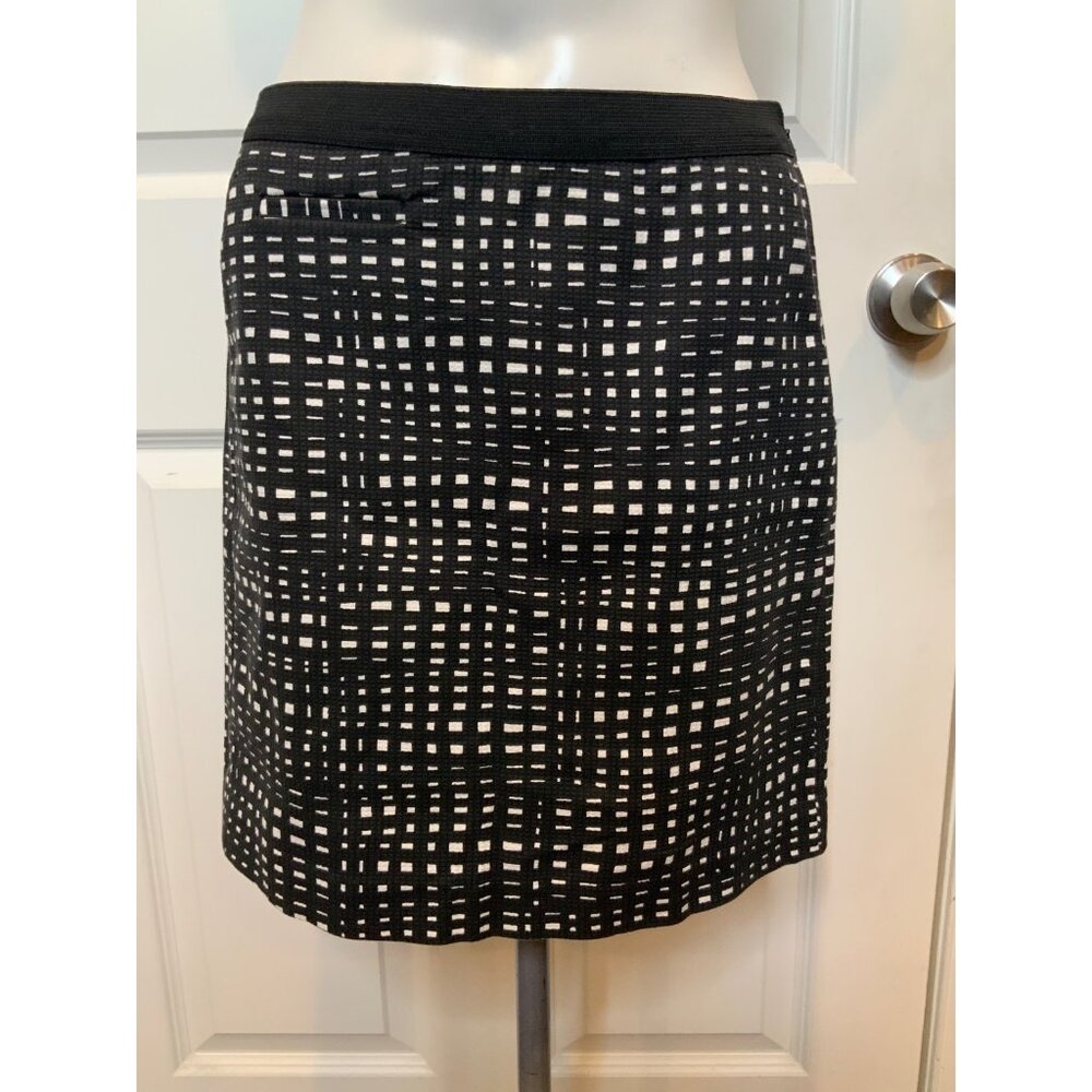 Theory Black & White Checkered Mini Skirt, Size 0